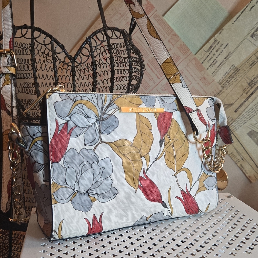 Steve Madden White Floral Crossbody Bag